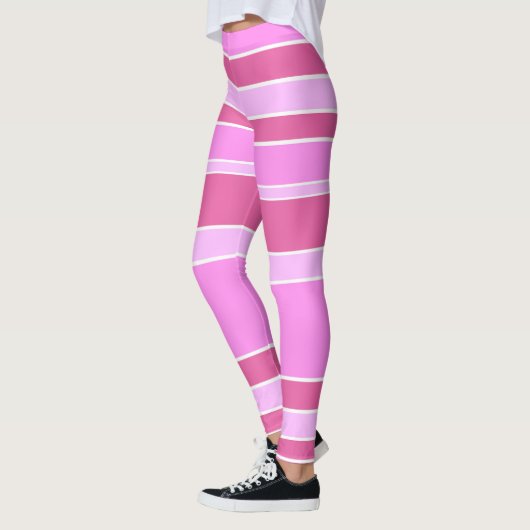 Roze strepen leggings (Links)