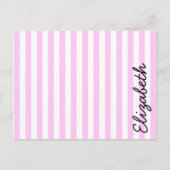 Roze strepen, lijnen, streeppatroon, Jouw naam Briefkaart (Voorkant)