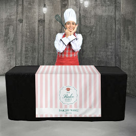 Roze Strepen Logo Tafel Pop-Up Shop Verkoper Loper Wandkleed