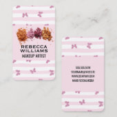 Roze Strepen | Make-up Foundation Poeder Visitekaartje (Voorkant / Achterkant)