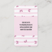 Roze Strepen | Make-up Foundation Poeder Visitekaartje (Achterkant)
