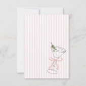Roze Strepen Martini Glas Bedankt Kaart – Custom (Achterkant)