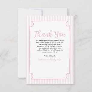 Roze Strepen Martini Glas Bedankt Kaart – Custom