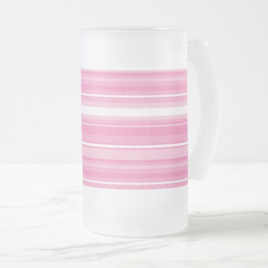 Roze strepen matglas bierpul (Voorkant rechts)