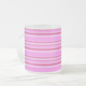 Roze strepen matglas koffiemok (Voorkant links)