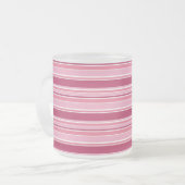 Roze strepen matglas koffiemok (Voorkant links)