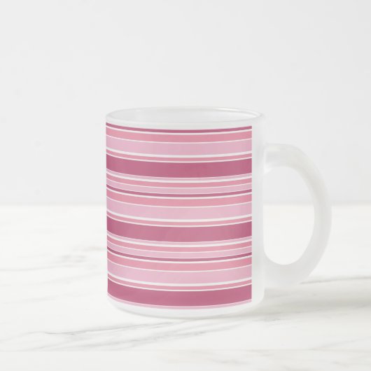 Roze strepen matglas koffiemok (Rechts)