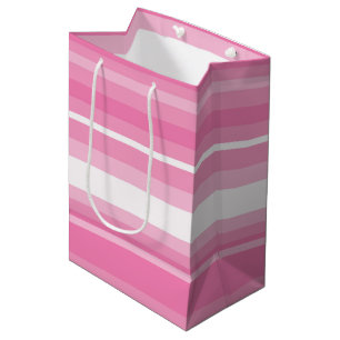 Roze strepen medium cadeauzakje