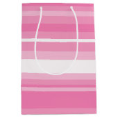 Roze strepen medium cadeauzakje (Voorkant)
