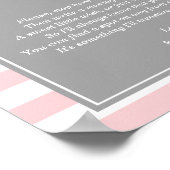 Roze strepen met Bow Baby shower Guest Book Poster (Hoek)