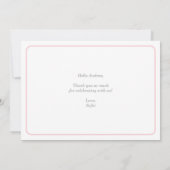 Roze strepen met bruin Baby shower Hartelijk dank Bedankkaart (Achterkant)