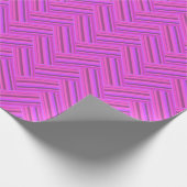 Roze strepen met dubbel weef patroon cadeaupapier (Hoek)
