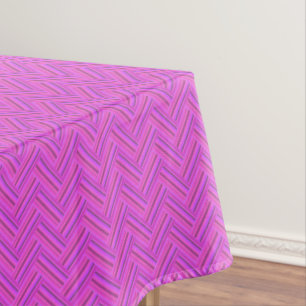 Roze strepen met dubbel weef patroon tafelkleed