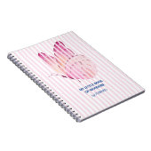 Roze strepen met een verborgen vlinder notitieboek (Rechterzijde)