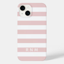 Roze Strepen met Naam of Monogram Set 14