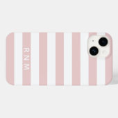 Roze Strepen met Naam of Monogram Set 14 Case-Mate iPhone Case (Achterkant (horizontaal))