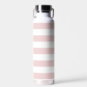Roze Strepen met Naam of Monogram Set Waterfles (Voorkant)