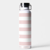 Roze Strepen met Naam of Monogram Set Waterfles (Achterkant)