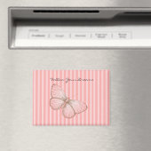 Roze strepen met vlinder magneet (Insitu (Vaatwasser))