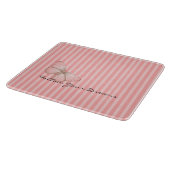 Roze strepen met vlinder snijplank (Hoek)