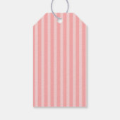 Roze strepen met vlinder verjaardag cadeaulabel (Achterkant)