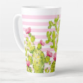 Roze strepen met Waterverf van wrijvingskruiken Latte Mok (Linkerhoek)