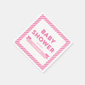 Roze Strepen Modern Baby shower Servetten (Hoek)