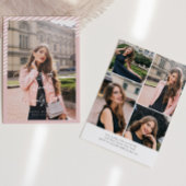 Roze Strepen Modern Minimalistisch Foto Afstuderen Kaart