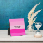 Roze Strepen Moderne & Vrouwelijke Monogramnaam Fotoplaat (Insitu)