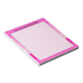 Roze Strepen Moderne & Vrouwelijke Monogramnaam Notitieblok