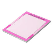 Roze Strepen Moderne & Vrouwelijke Monogramnaam Notitieblok (Linkerzijde)