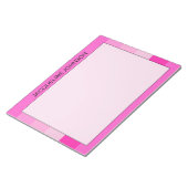 Roze Strepen Moderne & Vrouwelijke Monogramnaam Notitieblok (Schuin)