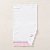 Roze strepen & nautische boot anker badhanddoek se bad handdoek (Handdoek)