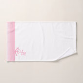 Roze strepen & nautische boot anker badhanddoek se bad handdoek (Handdoek)
