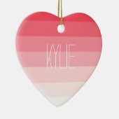 Roze Strepen Ombre Keramisch Ornament (Rechts)