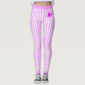 Roze Strepen op ROZE Leggings (Voorkant)
