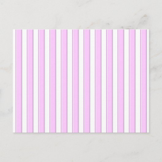 Roze strepen op wit briefkaart (Voorkant)