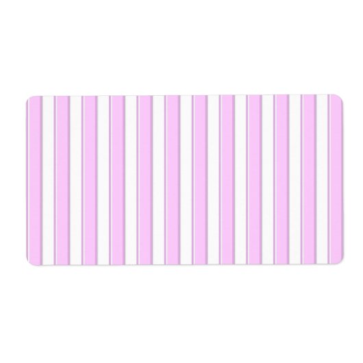 Roze strepen op wit etiket (Voorkant)