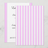 Roze Strepen op Witte Aangepaste Uitnodigingen (Voorkant / Achterkant)
