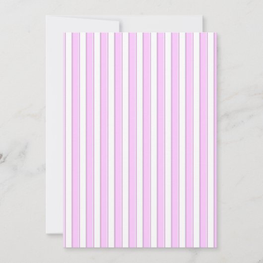 Roze strepen op witte aangepaste uitnodigingen (Voorkant)