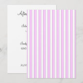 Roze strepen op witte aangepaste uitnodigingen (Voorkant / Achterkant)