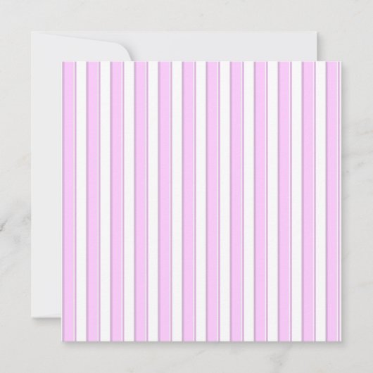 Roze Strepen op Witte Aangepaste Uitnodigingen (Voorkant)