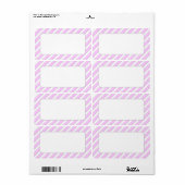 Roze strepen op witte blanco etiketten voor verzen (Full Sheet)