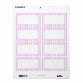 Roze strepen op witte blanco etiketten voor verzen (Full Sheet)