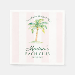 Roze Strepen Palm Beach Bach Club Bruidsfeest Servet