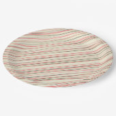 Roze strepen papieren bordje (Gekanteld)