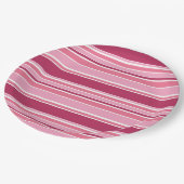 Roze strepen papieren bordje (Gekanteld)