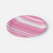 Roze strepen papieren bordje (Gekanteld)