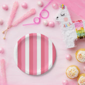 Roze strepen papieren bordje (Feest)