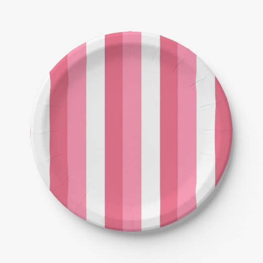 Roze strepen papieren bordje (Voorkant)